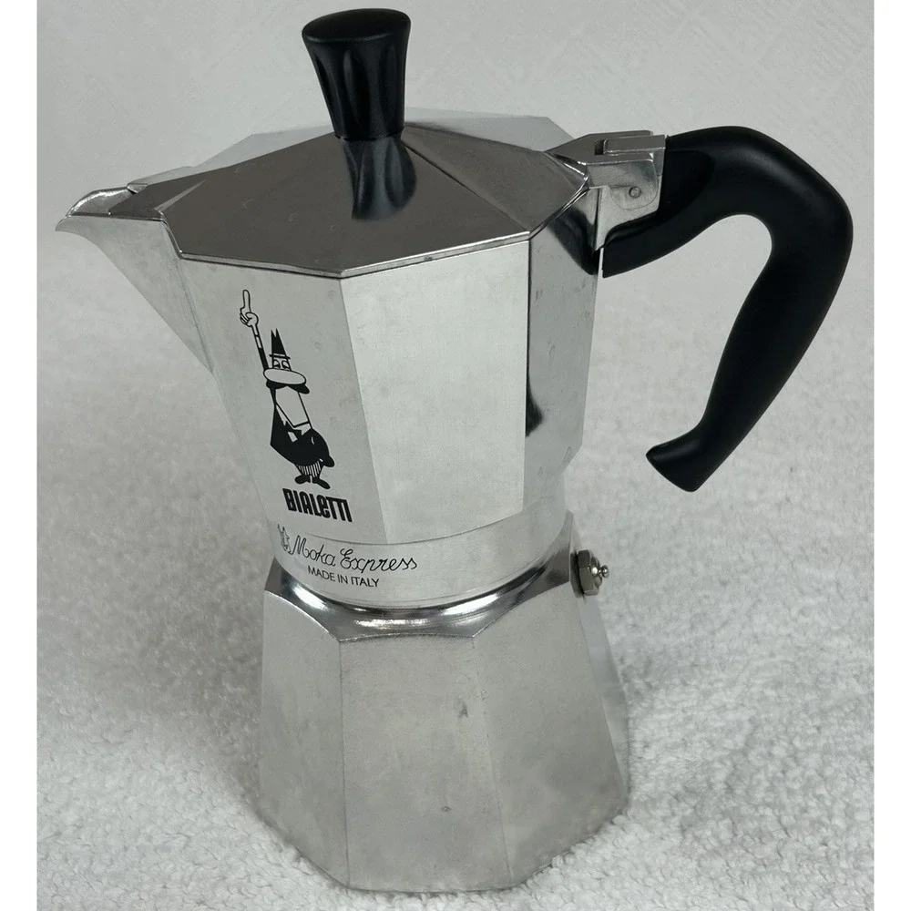 EUC Bialetti Moka Express Cup Espresso Coffee Pot Stovetop Italy Italian, 6 Cup